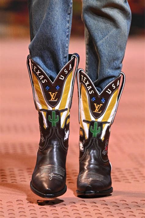 fake louis vuitton cowboy boots|Louis Vuitton fuzzy boots.